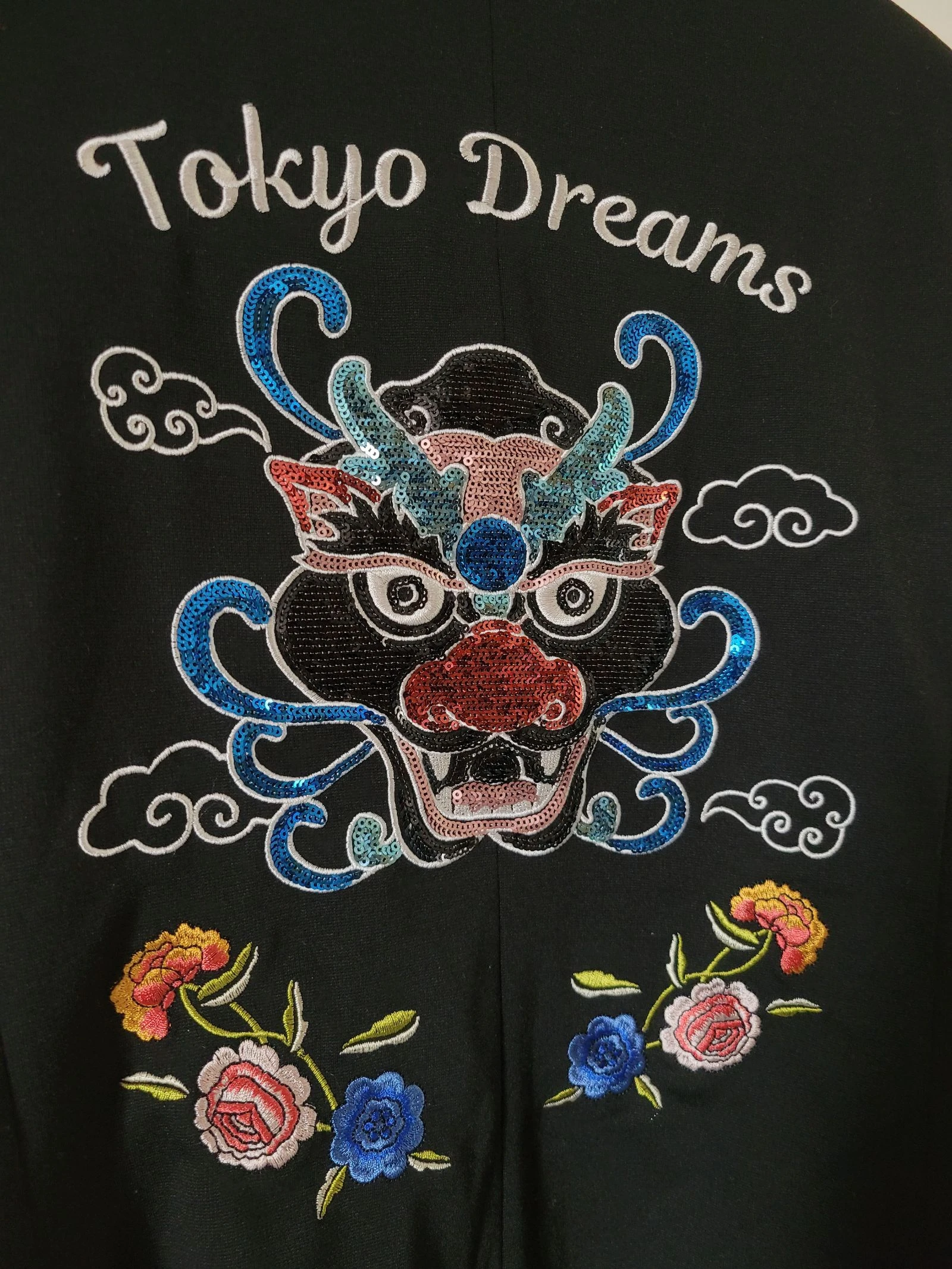 Blazer preto Jennyfer Tokyo Dreams bordado + paetê – Tamanho G – photo 8
